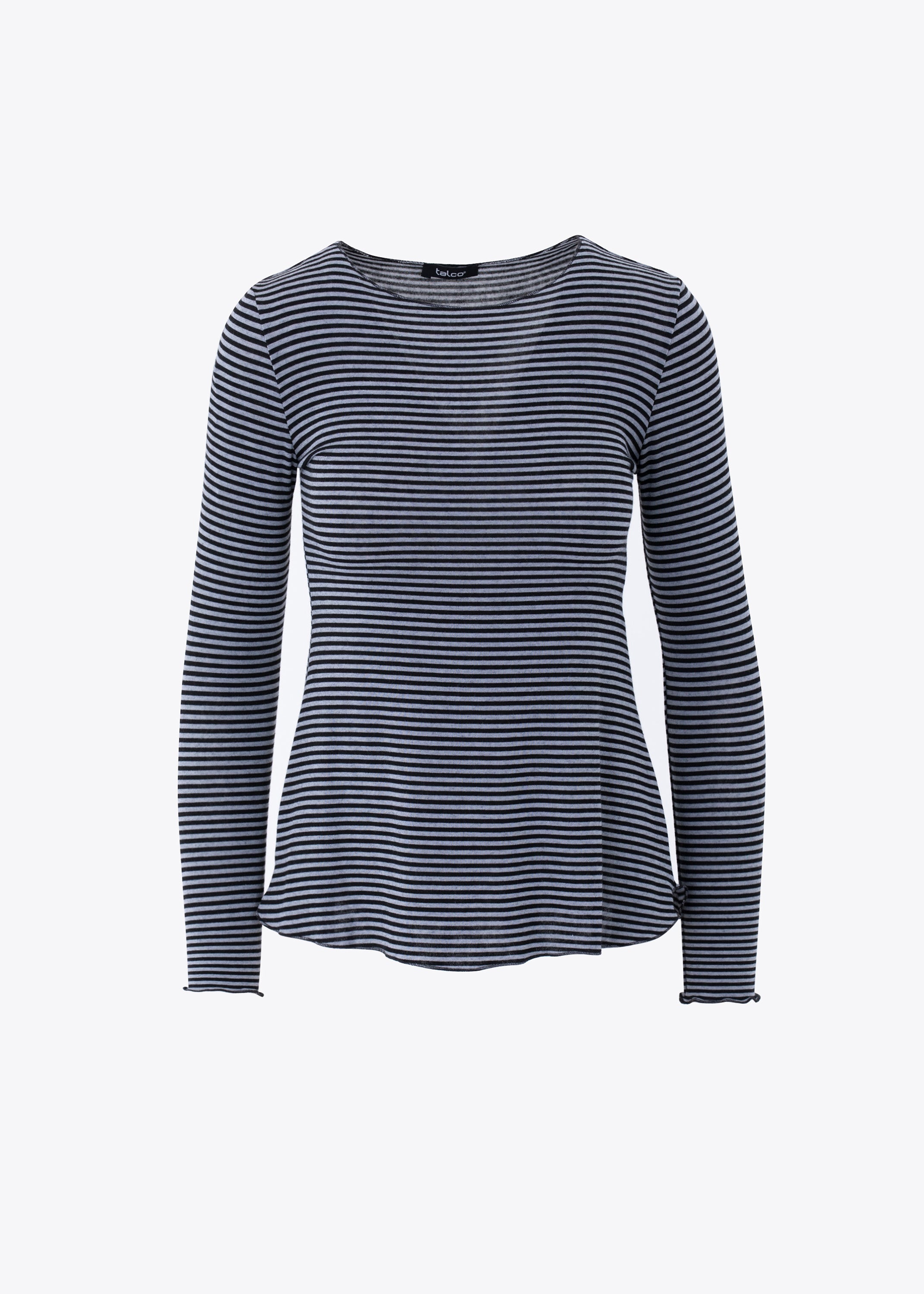 T-shirt in misto cachemire a righe orizzontali - FW25